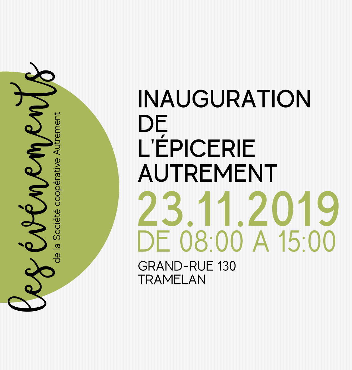 Affiche inauguration Epicerie Autrement à Tramelan